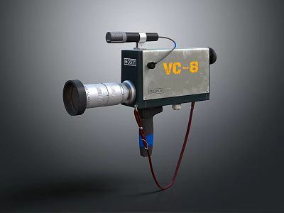 VC-8 Classic Digital Video Camera With Lens Body And Cable 3d model