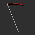 Stylish Scythe Weapon With Red And Black Blade And White Handle Design