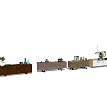 Stylish Modern TV Stand Collection With Wooden Frames Drawers And Decorative Plants