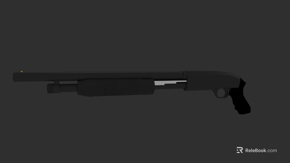 Black Modern Shotgun 3D Model With Tactical Design And Sleek Components 3d model