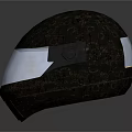 Dark Textured Helmet Featuring Transparent Visor And Glowing Sci Fi Design Effect 3d model