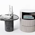 Modern Side Table Side Table Corner Table Coffee Table Side Table Decorative Table Low Table Ornaments Books Bedside Table Round Table 3d model