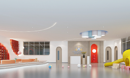 Modern Kindergarten Hall Kindergarten Lobby 3d model