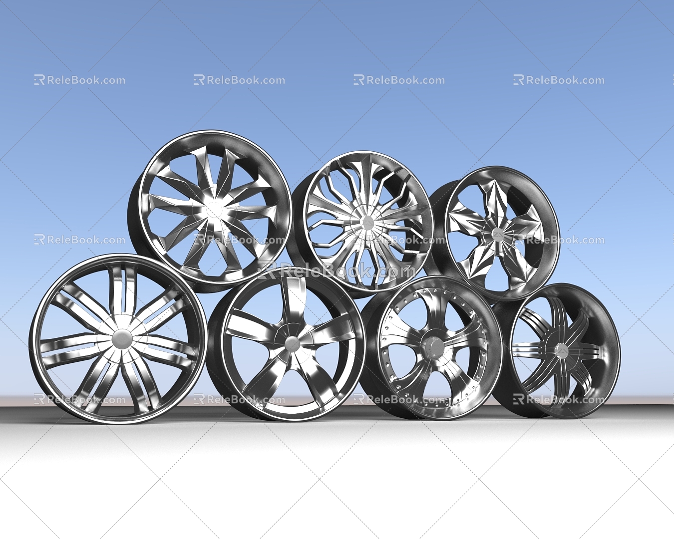 modern car accessories wheel hub 3d model