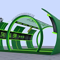 Green Arch Activity Passage Featuring Football Basketball Elements For Sports Passion