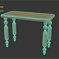 Classic Light Wooden Table With Twisted Carved Legs And Bulbous Decorations