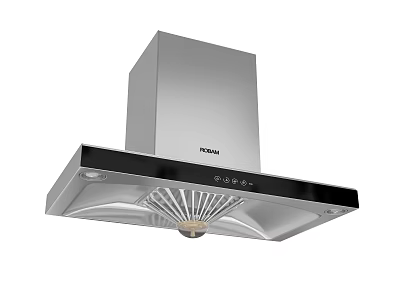 Roba Modern Range Hood With Stainless Steel Body And Black Control Panel For Kitchen Appliance 3d model