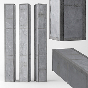 Modern column Concrete column with metal bandage 3d model