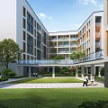 School building playground 3d model