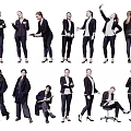 Professional Business Women Showing Various Work Poses In Office Attire