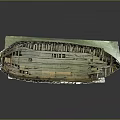 Ancient Wooden Shipwreck Model With Wooden Frame Remaining Planks And Clear Base