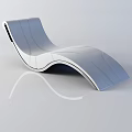 Modern Curved White Lounge Chair With Sleek Design And Stitching Detail 3d model