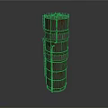 Rusty Cylindrical Metal Container With Multiple Circular Reinforcing Bands And Side Ladder