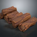 Natural Brown Wood Logs Stacked With Textured Surface For Home Decor Projects