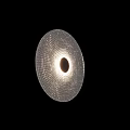 Modern Silver Wall Lamp With Geometric Pattern And Circular Light Design