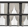 Elegant White Curtains Different Styles Sheer Layers And Pleated Designs For Home 3d model