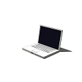 Open Laptop Computer With Black Screen Display Keyboard And Touchpad 3d model