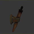 Vintage Rusty Axe With Wooden Handle And Metal Head Design