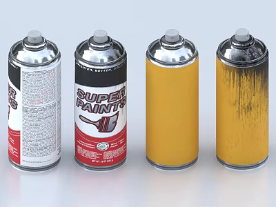 Assorted Color Spray Paint Cans For Household DIY And Decoration Supplies 3d model