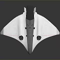 Sleek Silver Gray Flying Wing Aircraft With Smooth Reflective Surface And Two Circular Components 3d model