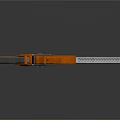 Orange And Silver Mechanical Chainsaw Gun With Serrated Blade And Detailed Components