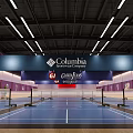 Gloria Jeans Trade Centre Indoor Sports Venue With Purple Basketball Court And Signage