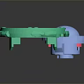 Spinning Battle Top Weapon In Green And Blue Red With Rotating Combat Design Features