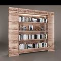 Modern Dark Wood Bookcase With Illuminated Shelves Filled With Books And Decor