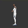 Man in White Timberwolves Jersey Number 12 with Arm Sleeves and Outstretched Arms