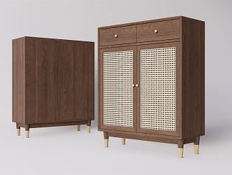 Silly Entrance Cabinet Rattan Entrance Cabinet Shoe Cabinet 3d model