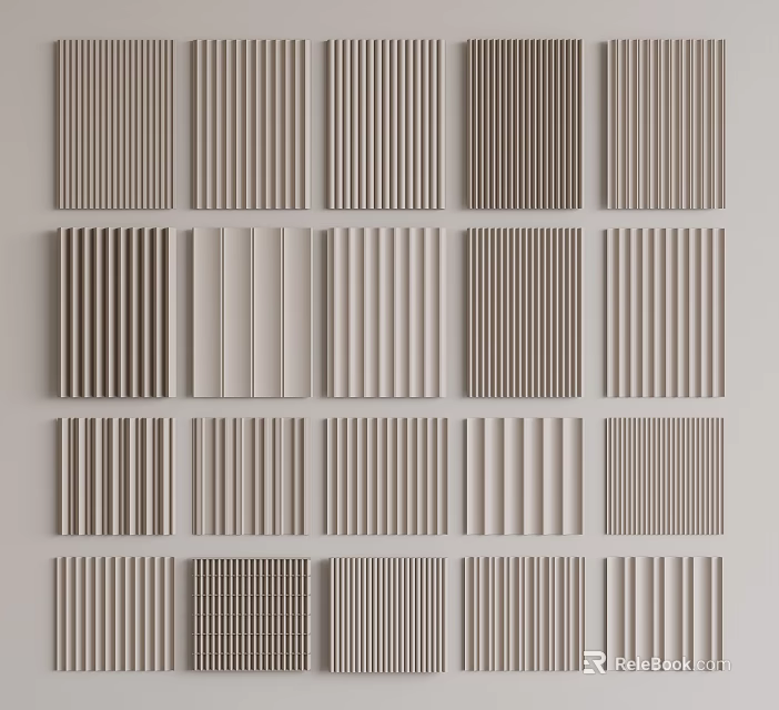 Various Styles Of Wainscoting For Interior Decoration 3d model 