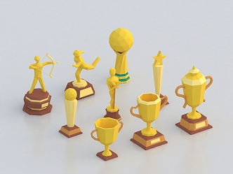 Trophy Memorial Cup Prizes Champion Prizes Souvenir Ornaments Decoration Gold Cup Silver Cup 3d model