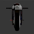 Blue and White Motorcycle with 07 Number and Brown Seat in Modern Design