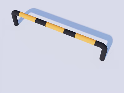 Yellow Black Striped Road Safety Barrier For Traffic Control And Safety 3d model