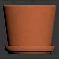 Orange Decorative Flower Pot With Saucer And Soil For Home Living Use