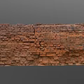 Vintage Rustic Red Brick Wall With Weathered Texture And Distressed Bricks 3d model