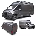 Gray Commercial Van Exterior Design With Multiple Angle Views And Sleek Body