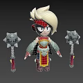 Cartoon Character Game Character Cartoon Man Q Version Character Samurai Cartoon Character Cartoon Warrior 3d model