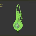 Enchanted Decorative Potion Bottle With Metallic Filigree Leather Handle And Colorful Glow