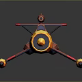 Vibrant 3D Model Passenger Plane With Red Yellow Fuselage Wings And M1010 Marking