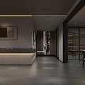 Modern Living and Dining Room Interior With Leather Sofa Wooden Wall And Coffee Table
