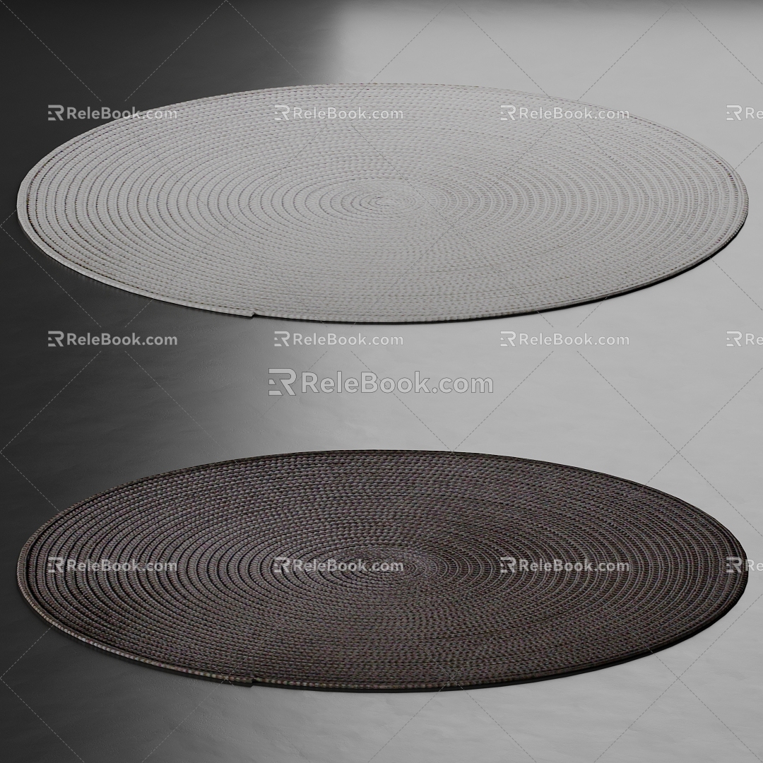 Rif Round Carpet Fabric Carpet Simple Carpet 3d model