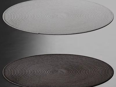 Two Round Rugs With Circular Patterns In Different Colors 3d model
