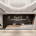 Modern Premium Dental Clinic Reception Area With Elegant Wall Decoration And Large Crystal Chandelier