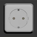 Modern White Square Power Socket With Plastic Body For Electrical Devices