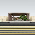 Modern Pergola Design In Community Park With Green Spaces Pathways And Colorful Landscape Features