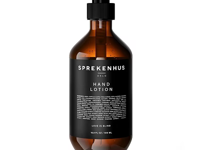 Modern Bathroom Accessories Hand Lotion In Brown Bottle With Black Pump Dispenser 3d model