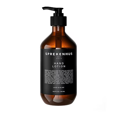 Modern Bathroom Accessories Hand Lotion In Brown Bottle With Black Pump Dispenser 3d model