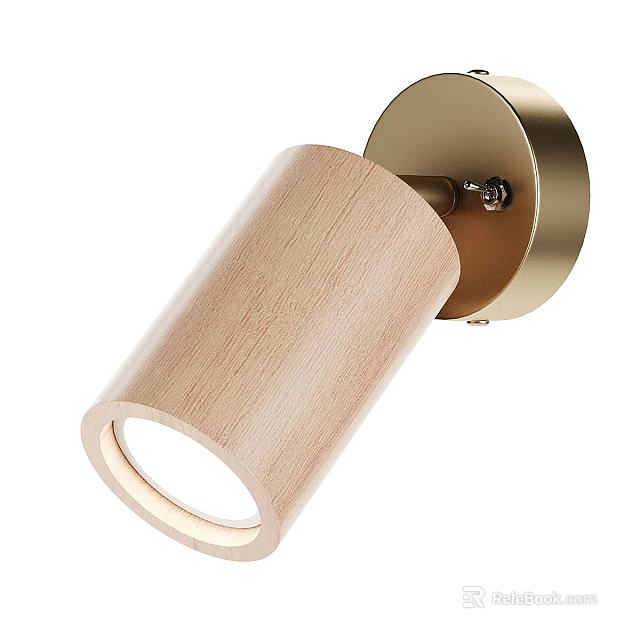 Modern Wooden Downlight Spotlight With Brass Base For Home Ceiling Lighting 3d model