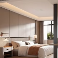 Modern Hotel Guest Room Interior With Comfortable Bed Sofa Work Desk And City View